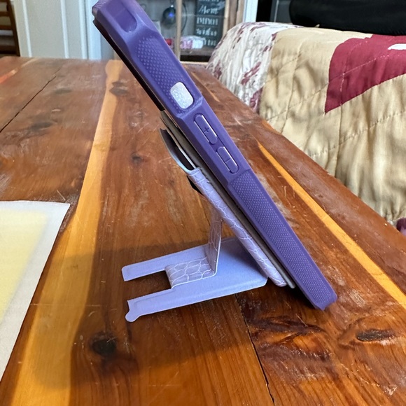 iPhone 14 pro max Purple alligator case with removable magnetic wallet Stand. - Picture 2 of 5